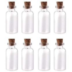 Yalulu 20Pcs Middle Size 25ml Clear Glass Jars Bottles with Cork Stoppers for Arts & Crafts, Projects, Decoration, Party Favors