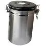 Stainless Steel Airtight Canister with Co2 Vent Valve & Date Tracker Wheel and Locking Clamp for Kitchen, Coffee Ground Vault Jar, Silver, L Stainless Steel Airtight Canister with Co2 Vent Valve & Date Tracker Wheel and Locking Clamp for Kitchen, Coffee Ground Vault Jar, Silver, L