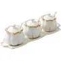 Kitchen seasoning box/Ceramic Condiment Storage Container with Pallet Salt jar Three-Piece Set (Color : A)