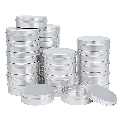 PH PandaHall 24Pack 80ml 2.7oz Silver Round Tin Containers Aluminum Metal Cosmetic Case Jar Storage Travel Can For Lip Balm Nail Art Tea Powder Cream Candles PH PandaHall 24Pack 80ml 2.7oz Silver Round Tin Containers Aluminum Metal Cosmetic Case Jar Storage Travel Can For Lip Balm Nail Art Tea Powder Cream Candles