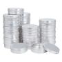 PH PandaHall 24Pack 80ml 2.7oz Silver Round Tin Containers Aluminum Metal Cosmetic Case Jar Storage Travel Can For Lip Balm Nail Art Tea Powder Cream Candles