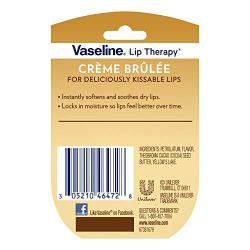 Vaseline Lip Balm for Instantly Soft Smooth Lips Crème Brûlée Lip Balm Locks In Moisture to Improve Hydration 0.25 oz