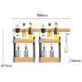 Shelf Organizer Kitchen Organization Spice Rack Wall Mounted Hanging Basket With 2 Spice Holder And Hooks Steel Shelf Seasoning Display Jars Storage For Bathroom Pantry (Size : 70x14x47.7cm)