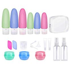 Travel Bottles Set 20 Pack BPA Free TSA Approved Spray Bottles Cream Jars Shampoo Leak-proof Cosmetic Toiletry Travel Containers with Bag