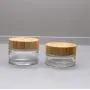 1Pcs Portable Transparent Glass Wide Mouth Bottle with Natural Bamboo Lid and Inner Pad Empty Refillable Sample Storage Container Dispenser Vials Jars Pots Case Holder for Cream (50g/1.7oz) 1Pcs Portable Transparent Glass Wide Mouth Bottle with Natural Bamboo Lid and Inner Pad Empty Refillable Sample Storage Container Dispenser Vials Jars Pots Case Holder for Cream (50g/1.7oz)