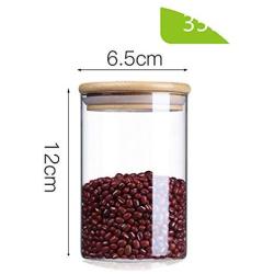 Glass Jar with Bamboo Lid Food Candy Storage Bottles Tea Container cup Sealing Violetta Mason Jars Kitchen Accessories,350ml