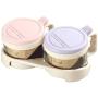 Grey990 2 in 1 Glass Seasoning Spice Sugar Jar Condiment Storage Box Kitchen Container Tool Random Color Random Color