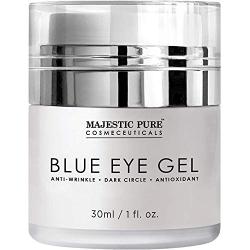 Majestic Pure Blue Eye Gel - Reduce the Appearances of Dark Circles, Puffiness, Bags and Wrinkles - Eye Cream for Under and Around Eyes - 1.0 fl. oz.