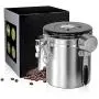 Coffee Canister Stainless Steel Coffee Canister Airtight With Scoop Large Coffee Canister Sets For The Kitchen (1 Lb) GYJ