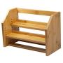 SpiceLuxe 2 Shelf Medium Width Organic Bamboo Cabinet Organizer - Shelves and Storage for Kitchen | Customizable Pantry Shelf Organizer Rack for Jars, Spices, Cosmetics or Office Supplies