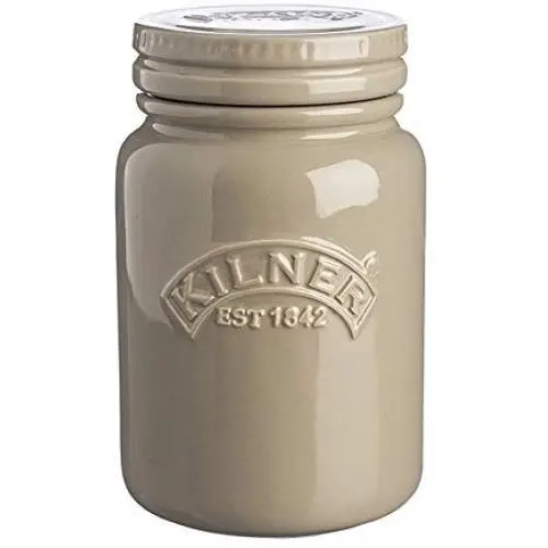 Kilner Keramik Aufbewahrungsglas, 600ml, Graubeton