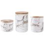 Food Storage Jar, Ceramic Kitchen Canisters with Airtight Seal Bamboo Lid, Food Storage Canister for Tea, Coffee Bean, Spice, Sugar, Flour 750ml/ 1110ml/ 1650ml (Suit)
