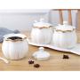 Mini Spice Jars Nordic ceramic seasoning jar set with ceramic cover marble strip kitchen household