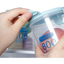 Food Storage Containers, Clear Plastic Containers with Lids for Kitchen Storage Box Sealing Preservation Bottle Jar Food Organizer (Blue, M)