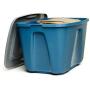 HOMZ 18 Gallon Eco Storage Container, Blue Base, Silver Lid, 4 Pack