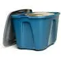 Conteneur de stockage HOMZ 18 Gallons, Base Bleu, Couvercle Argent, Pack de 4 Conteneur de stockage HOMZ 18 Gallons, Base Bleu, Couvercle Argent, Pack de 4