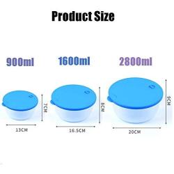 Kitchen Food Storage Jar Airtight Food Storage Food Storage Container Pack Of 3 Large Capacity Plastic Round Microwave Storage Box (Color : Orange)