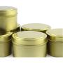 6-Ounce Round Gold Tins/Candle Tins (12-Pack), Metal Tins for Candles, DIY, Party Favors & More, Slip-On Lids Included