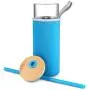 Verres en verre 24oz, Bouteille d'eau en verre, Bouchon en silicone, Support en bambou - Double paroi isotherme - BPA Free (Lot de 2)