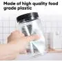 34oz Plastic Jars with Lids, Accguan Durable Round Food Grade Air Tight Containers,Ideal for Kitchen &amp; Household Storage of Dry Goods,Peanut Butter,set of 12