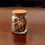 Clear Glass Jar with Wooden Airtight Lid | Small (9 3/4 oz - 290cc) | Kitchen, Pantry Organization, Food Storage Container | Cookie, Spice Organizer |