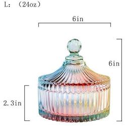 SOCOSY Royal Tent Shaped Clear Glass Apothecary Jar Wedding Candy Buffet Jar Food Jar Candy Jar with Lid(10oz/24oz)