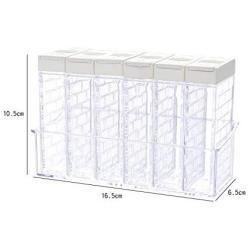 Seasoning Box 6Pcs Kitchen Spice Jar Seasoning Box Kitchen Spice Storage Bottle Jars Transparent Salt and Pepper Cumin Powder Spice Tools
