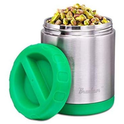 Vacuum Insulated Food Jar 24-Ounce - 100% Stainless Steel Interior - Leak Proof Soup Jar & Food Storage Container, Green