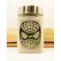 Stash Jar with Web Head and Cannabis Leaf Design - Air Tight, Smell Resistant Herb Storage Jar - 3" Tall x 2" Wide