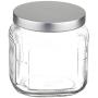 Anchor Hocking 16-Ounce Glass Cracker Jar with Brushed Aluminum Push Lid