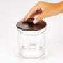 mDesign Modern Round Kitchen Countertop Storage Organizer Canister Jar for Sugar, Flour, Tea, Coffee, Spices, Candy, and Beans, 2 Pack - Clear/Bronze