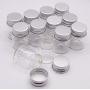 VASANA 12PCS 5ml Mini Empty Clear Glass Wish Bottles with Silver Aluminum Cap Portable Travel Size Cosmetic Essential Oil Powders Cream Storage Container Jars