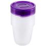 keeeper Food Box Fredo Fresh 0,35L Round 6 Pieces, Polypropylene, Purple, 9.5 x 9.5 x 9 cm