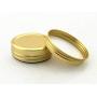 QUUPY 6 Pcs (60ml/ 2oz.) Gold Round Aluminium Jars Refillable Empty Makeup Containers Pot Tin Cases Cream Ointments Bottle Opaque Cram Jar Travel Containers Beauty Tool