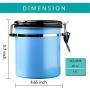 Airtight Coffee Canister Container, Stainless Steel Coffee Storage Container Coffee Ground Vault Jar with One Way Co2 Valve for Kitchen, 1.2L