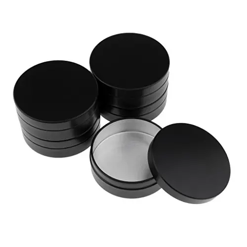 Tongina 100ml Aluminum Tins Container, 5 Pack Round Screw Lid Jars Metal Storage Cans, Food Tins Travel Tins, Black Tongina 100ml Aluminum Tins Container, 5 Pack Round Screw Lid Jars Metal Storage Cans, Food Tins Travel Tins, Black