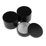 Injoyo 5 Pieces Aluminum Tins Cans - Round Storage Jars Black no-screw Lids Metal Tins, Travel Tins Cosmetic Refillable Containers, 100ml