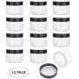 Bouteilles en Plastique Transparentes Rondes de 120 ml (4 Oz) – Lot de 12 – Idéales pour Slime, Bijoux, Maquillage, Ongles, Accessoires – Avec Couvercles à Vis Noirs. Bouteilles en Plastique Transparentes Rondes de 120 ml (4 Oz) – Lot de 12 – Idéales pour Slime, Bijoux, Maquillage, Ongles, Accessoires – Avec Couvercles à Vis Noirs.