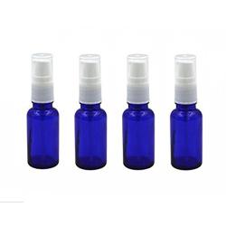 6PCS 10ml Reusable Empty Glass Pump Bottle/Jars/Container/Vessel with White Plastic Cap - Cosmetic Make up Dispenser for Essential Oil Shampoo Sample Press Bottle