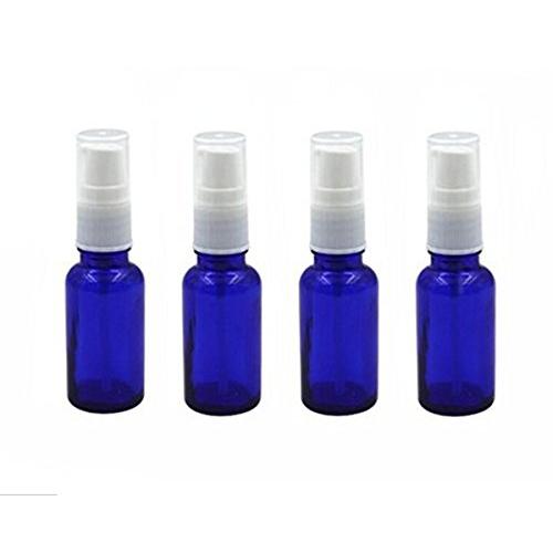 6PCS 10ml Reusable Empty Glass Pump Bottle/Jars/Container/Vessel with White Plastic Cap - Cosmetic Make up Dispenser for Essential Oil Shampoo Sample Press Bottle