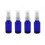 6PCS 10ml Reusable Empty Glass Pump Bottle/Jars/Container/Vessel with White Plastic Cap - Cosmetic Make up Dispenser for Essential Oil Shampoo Sample Press Bottle