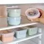 Kitchen Food Storage Jar Airtight Food Storage Kitchen Glass Jar Moisture-Proof Home Multi-Purpose Jam Bottle Cruet Fresh Box Storage Box, (Color : Round Pink)