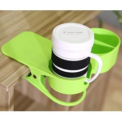 JUSTDOLIFE Cup Holder Clip Creative Drink Holder Clip Desk Cup Holder with Divider Tray