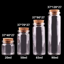 | Storage Bottles & Jars | 24pcs 20ml 50ml 65ml 90ml Small Glass Bottles with Cork Stopper Empty Spice Bottles Jars Gift Crafts Vials | by HUDITOOLS | 1 PCs