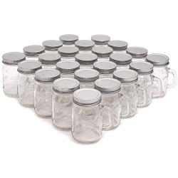 Juvale Clear Glass Mason Jars 4 oz with Silver Lids, 24 Pieces