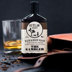 Outlaw The Gambler Bourbon-Inspired Natural Body Wash - The Luckiest Scent Around - Whiskey, Old-fashioned Tobacco, and a Hint of Leather - Mens or Womens Body Wash - 8 fl. oz.