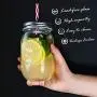 Mason Jars 6 PCS 16 oz Glass Jars with Lids & Straws Send 3 Non-Pores Covers Kitchen Glass Jars Mugs Masthome Mason Jars 6 PCS 16 oz Glass Jars with Lids & Straws Send 3 Non-Pores Covers Kitchen Glass Jars Mugs Masthome