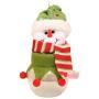 xmke96 Round Fabric Doll Candy Jar Santa Snowman Candy Storage Box Jar Cookie Container Snowman