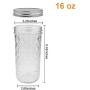 Wide Mouth Mason Jars With Lids, Accguan 16oz Airtight Glass Jars for Food Storage, Clear Mason Jars Ideal for Dry Food, Peanut Butter, Coffee Bean and Jam Storage, Set of 12
