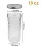 Wide Mouth Mason Jars With Lids, Accguan 16oz Airtight Glass Jars for Food Storage, Clear Mason Jars Ideal for Dry Food, Peanut Butter, Coffee Bean and Jam Storage, Set of 12